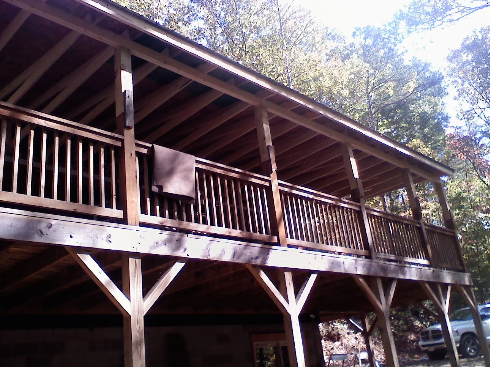Timber framing under a new elevated porch and deck — Roof Leak Repair in Redkey by Roofing Brothers
